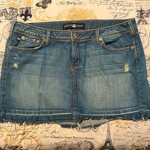 Source of Wisdom Denim Mini Skirt